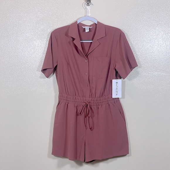 Athleta Dusty Rose Short Sleeve Romper size small - Picture 4 of 8